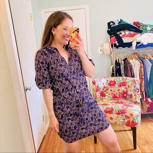 Ulla Johnson Purple Black Cotton Quilted Mini Dress 2